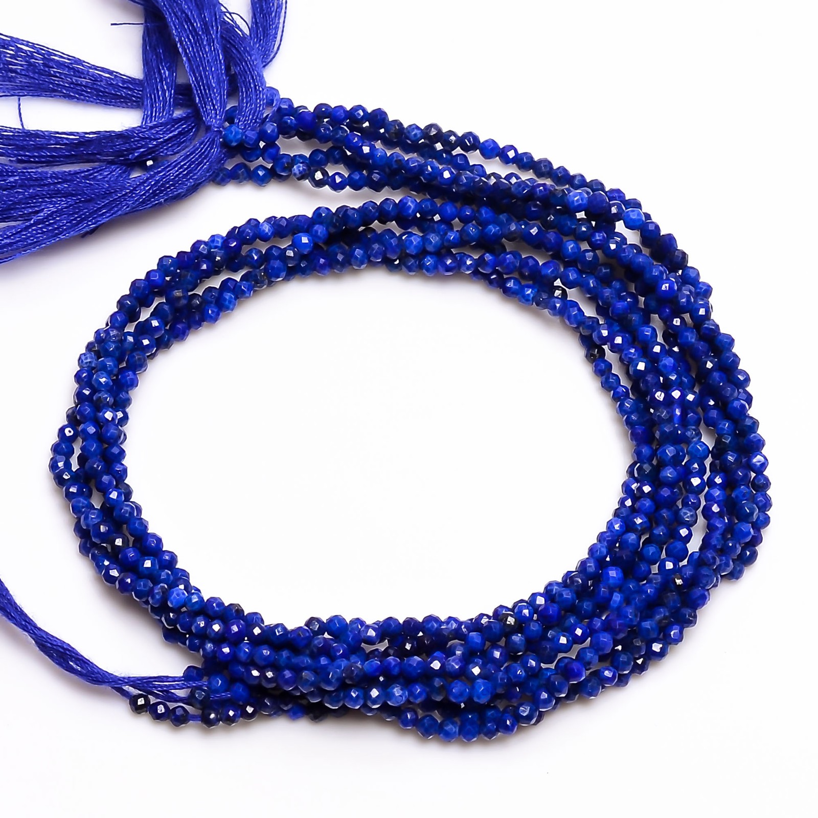 Natural Lapis Lazuli Gemstone Round Micro Faceted Beads 2.5-3 mm Strand 12.5″ 28