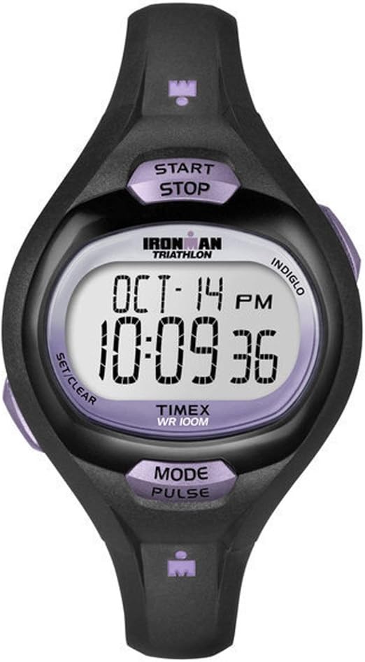 Timex T5K1879J Women’s Ironman Triathlon Black Purple 100M Digital Sports Watch