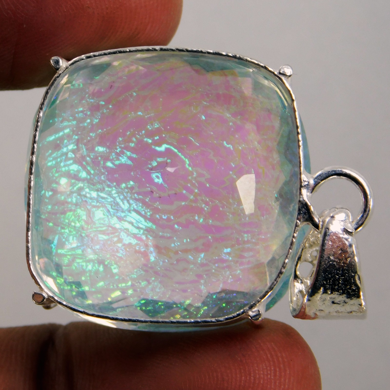 Natural 94.70 Ct Australian Monarch Fire Opal Pendant Radiant Certified Gemstone