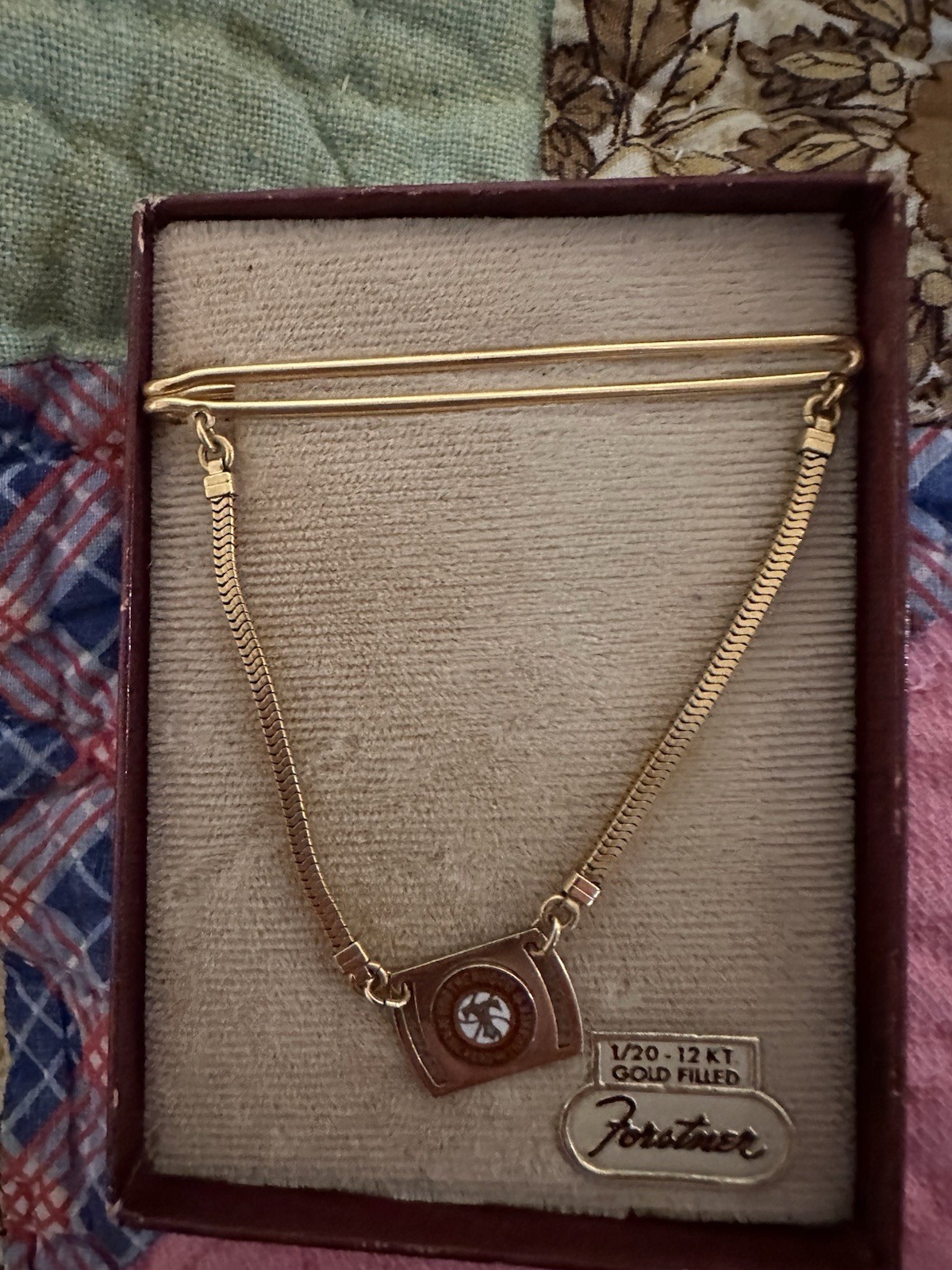 Vintage Brotherhood of Railroad Trainmen Gold Filled Forstner Tie Bar w Box