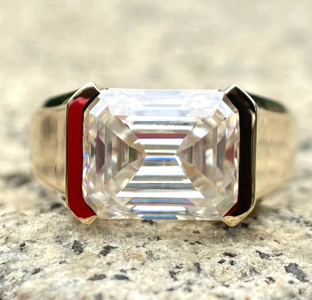 RARE 10.40 Ct Certified Off White Treated Diamond Solitaire Ring In 925 Silver