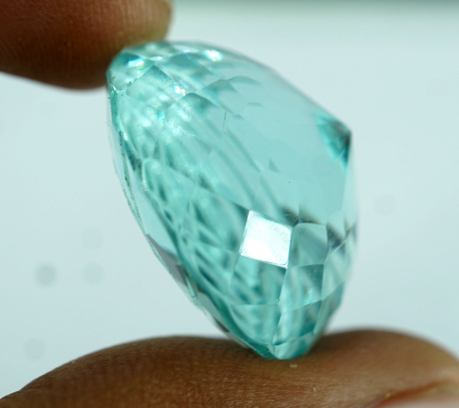 45.60 Ct Natural Certified Brazilian Blue Round Cut Carving Topaz Loose Gemstone