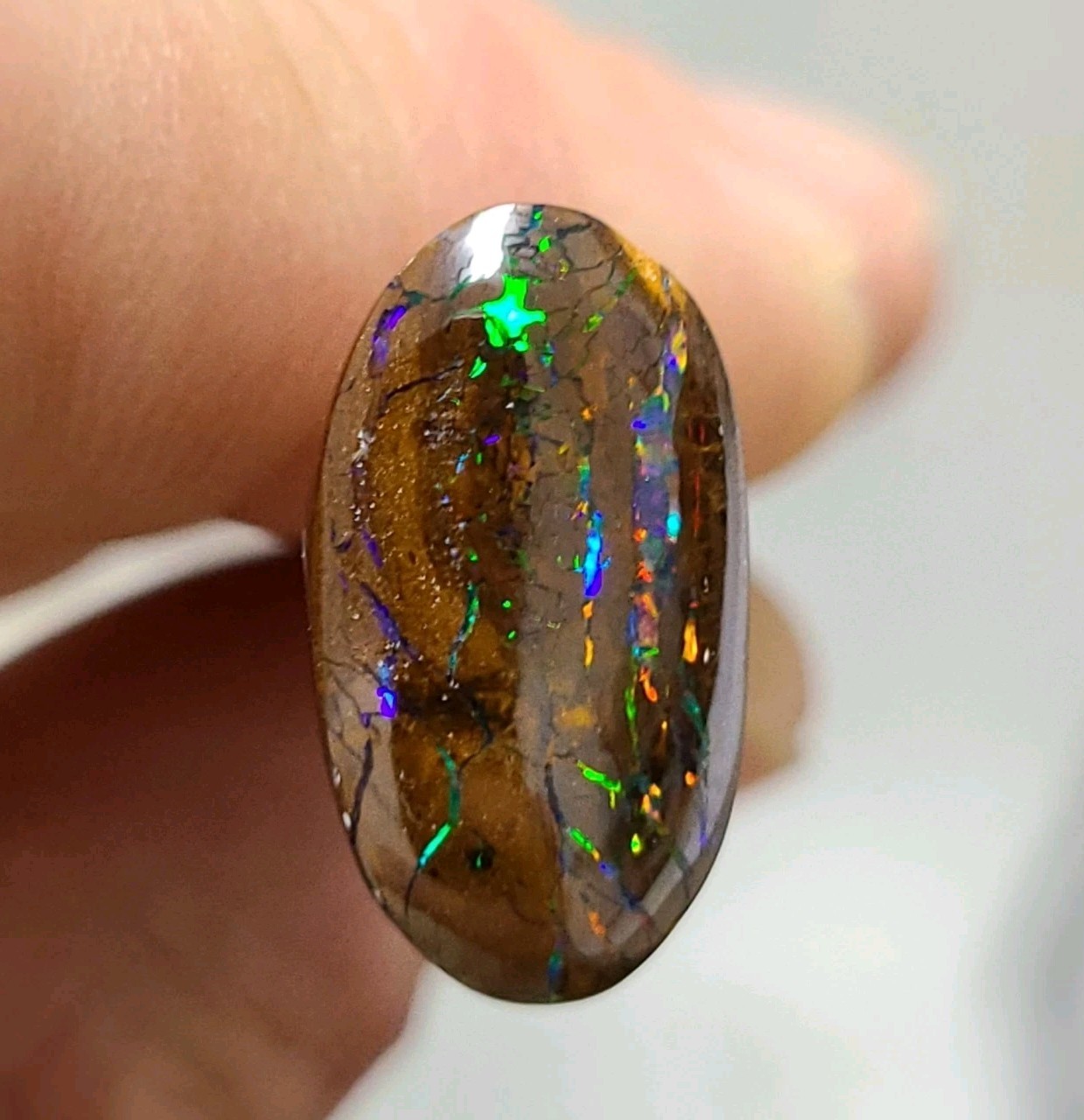 9.45 ct Koroit Boulder Opal *INVESTMENT GRADE* Best fire-all colors double sided