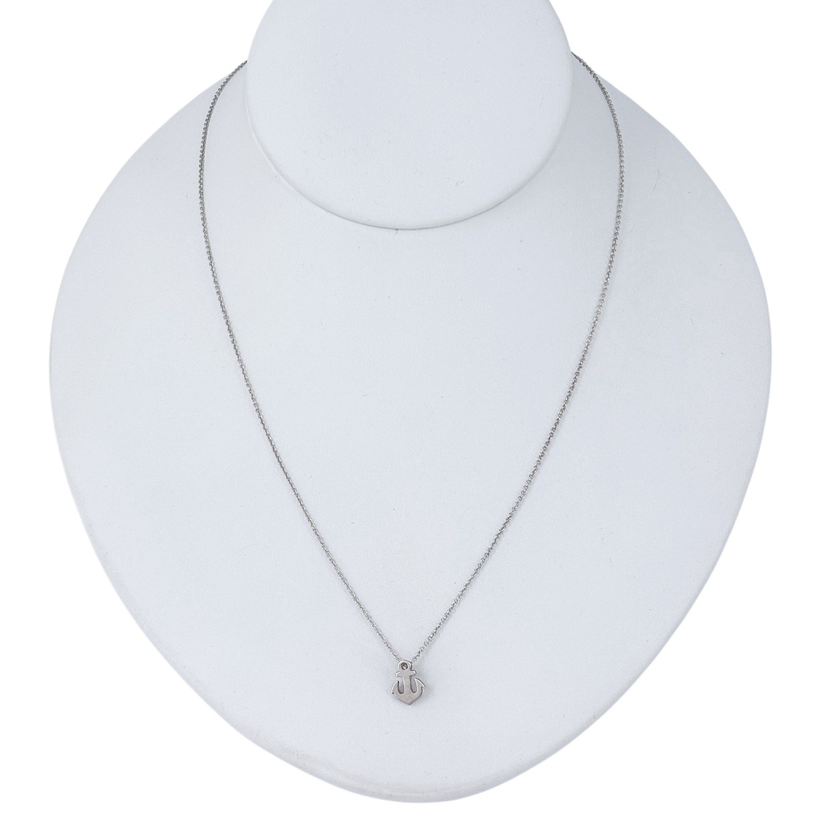 Dainty Anchor Pendant Necklace | Vintage Sterling Silver | Nautical Charm | 18″