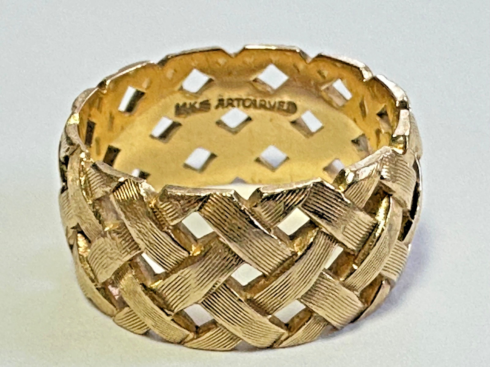 Vintage Artcarved 14k Yellow Gold Woven Band Ring Sz 6.5 6.19 Grams L(@@)K Nice