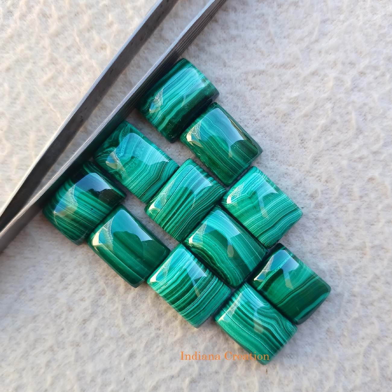 Natural Malachite Rectangle Cabochon 6x8mm To 20x25mm Loose Gemstone