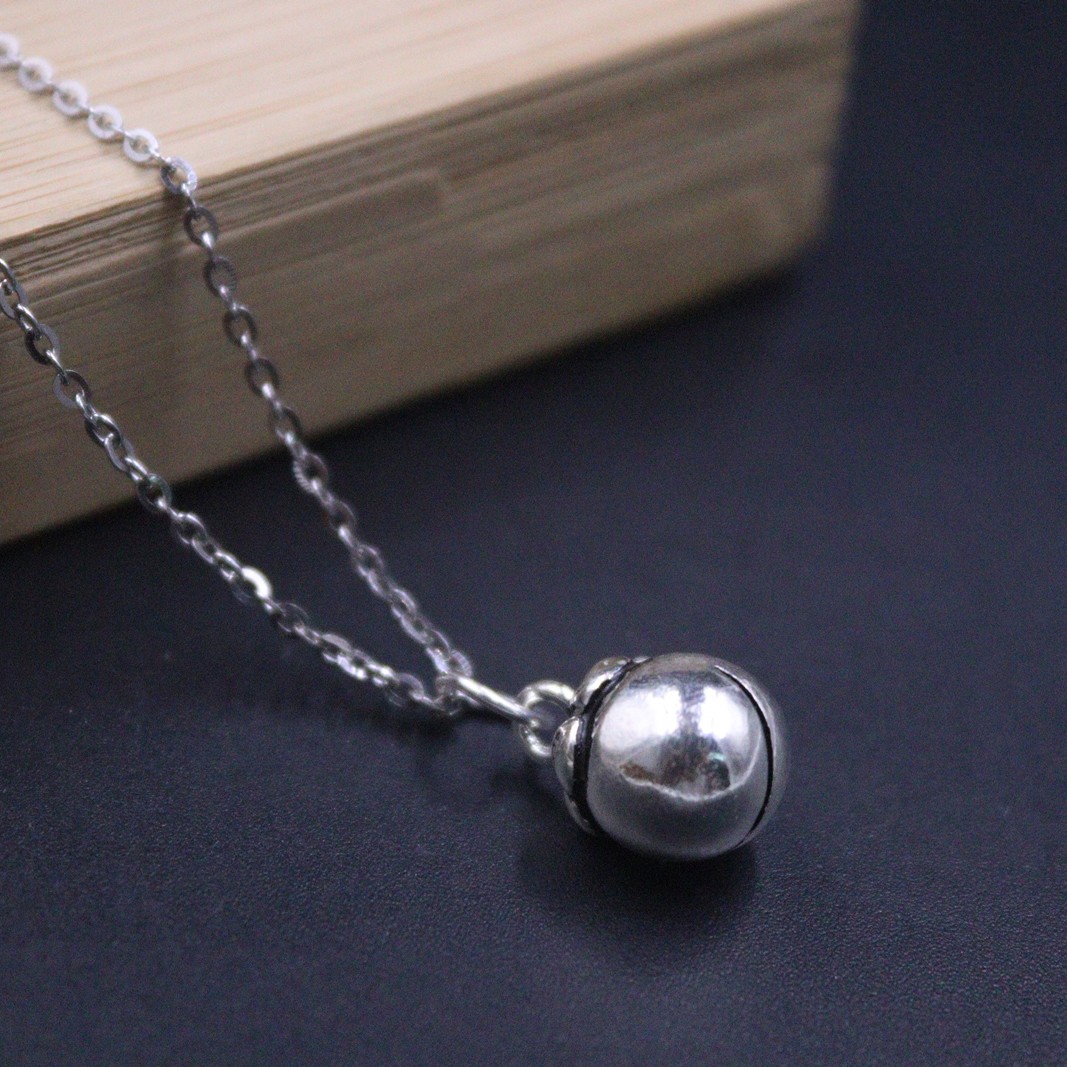 925 Sterling Silver Pendant DIY Make Bracelet Vintage Silver Persimmon Bell