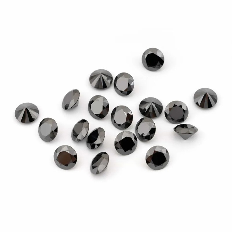 3-6.5mm 1/5/10pcs D Color Round Black Loose Moissanite Real Gemstone Pass Tester