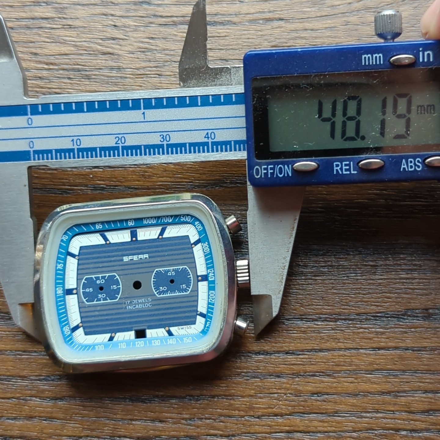1970s Valjoux 7734 Watch Case Spera Dial, Pushers, Crown Parts (S44)