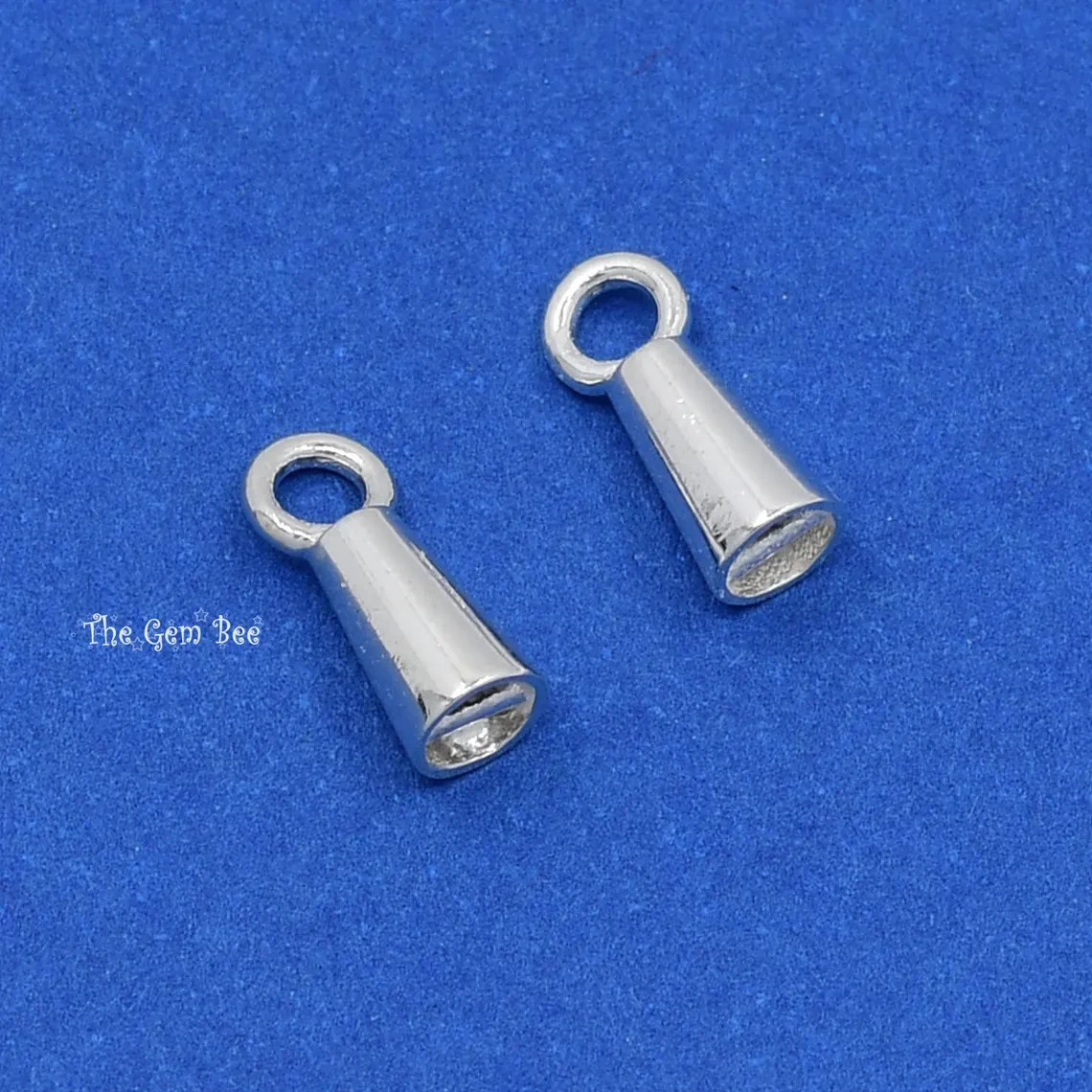 Sterling Silver Crimp Hook Cone Cups Ends Findings With Bars Quantity: (2)