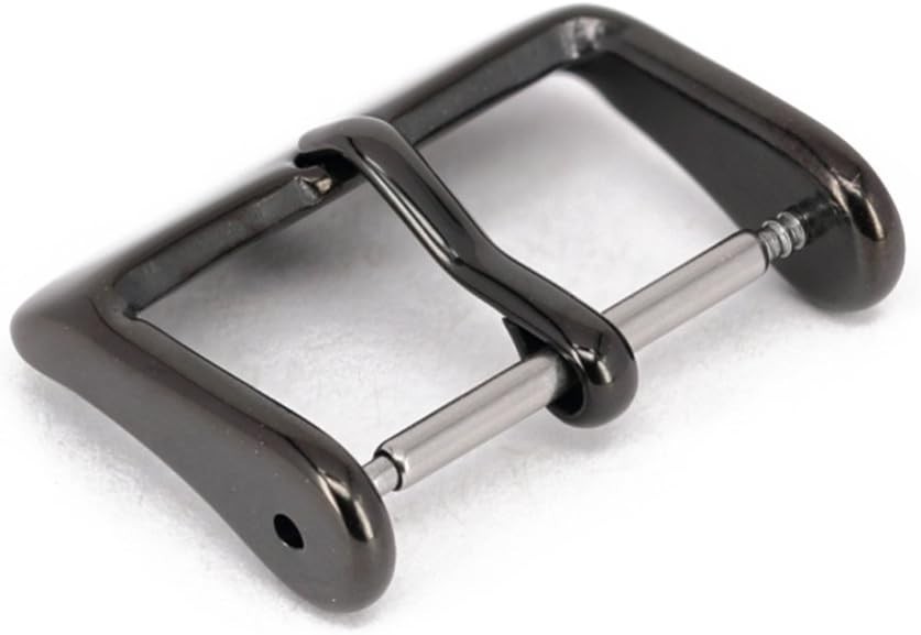 Black Stainless Steel Watch Buckles 22mm Easy Install 2 Pack with Spring Bar
