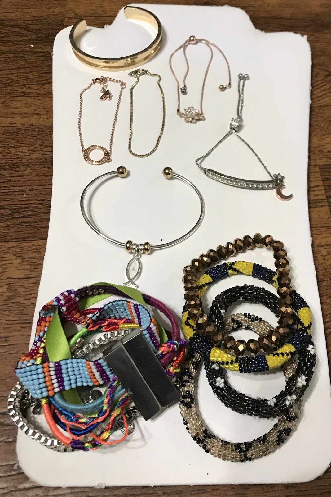 Bracelet Lot Cuff Slide Clasp Rhinestone Beaded Boho Fashion Costume Mixed Lot