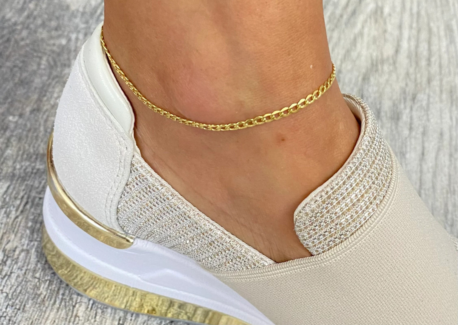 10K REAL GOLD 2.5mm Cuban Anklet Bracelet – 10K Real Gold 9 inch Anklet – GA20