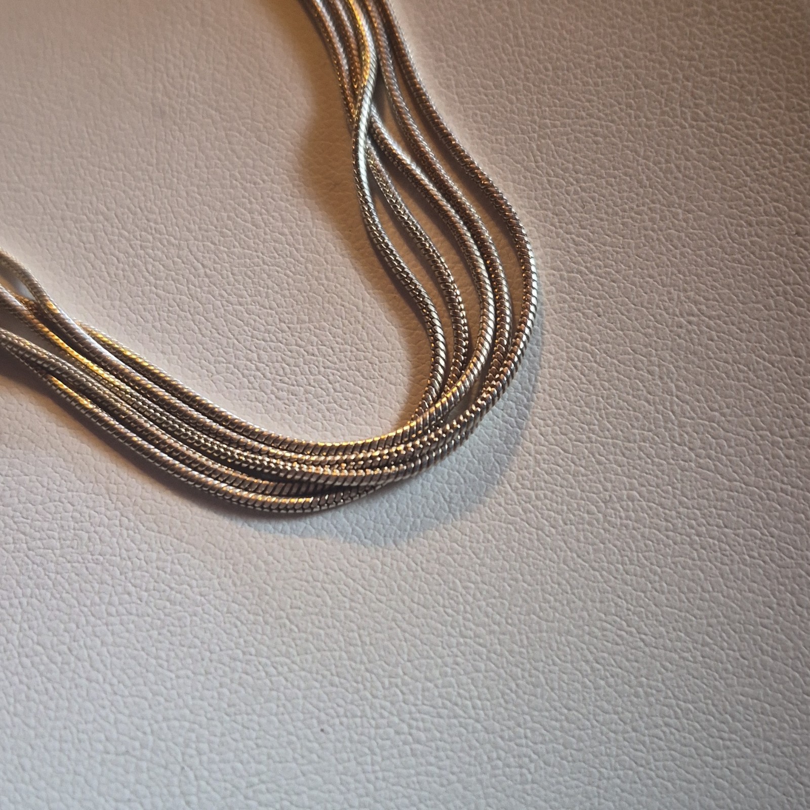925 Sterling Silver Multi Strand Snake Chain Bracelet 8in Lobster Clasp Signed