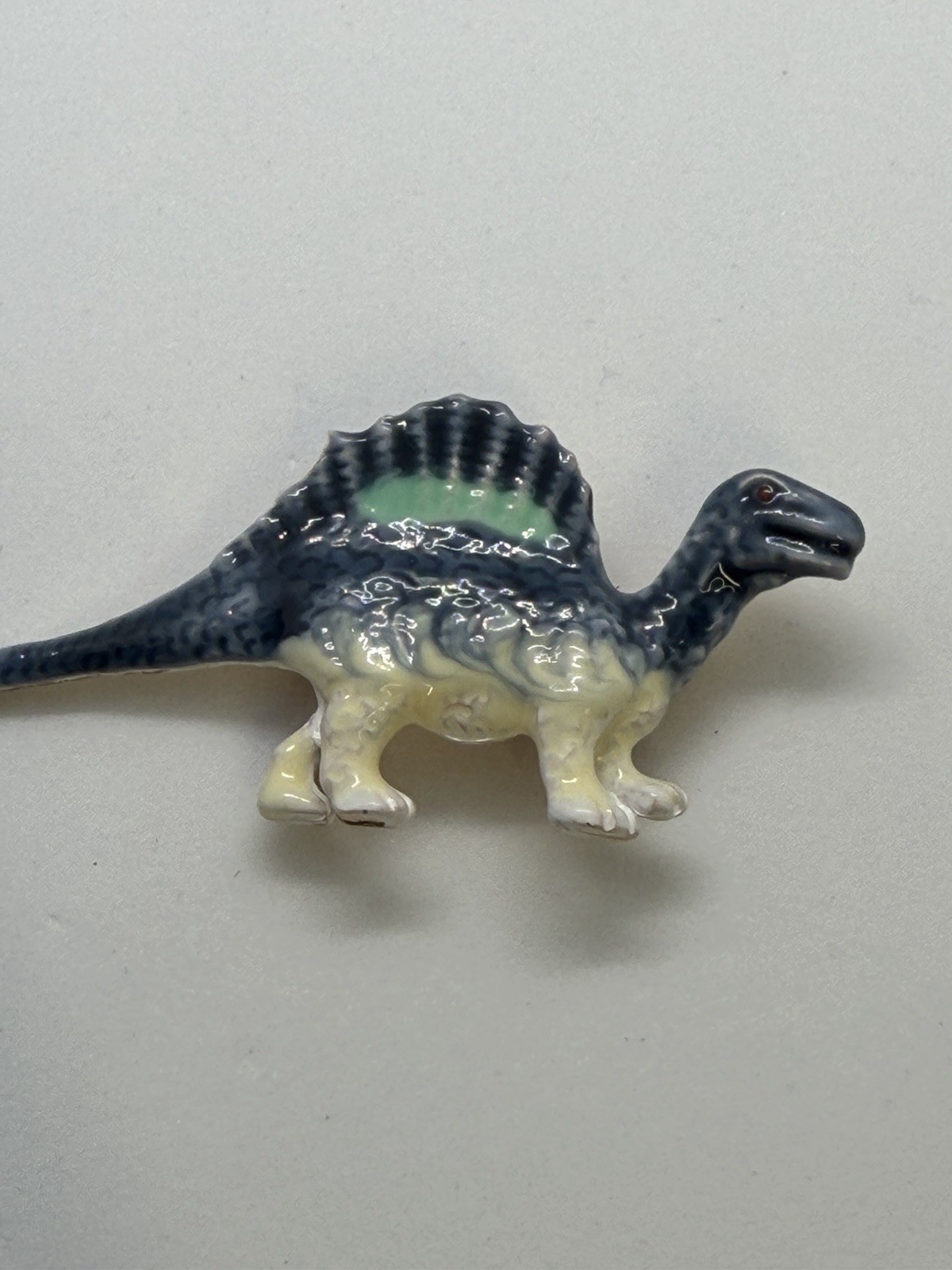 Blue White Green Ceramic Enamel Dinosaur Brooch & pendant 2 in