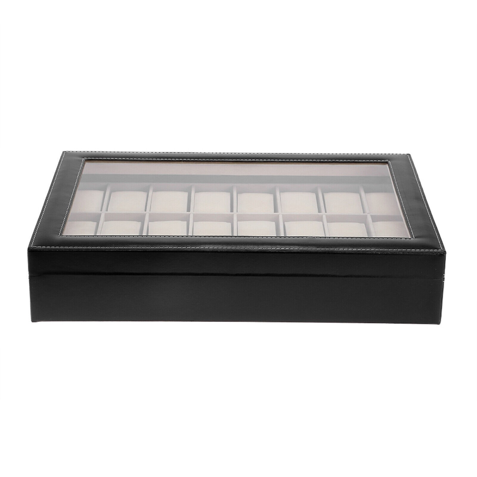24 Slots Watch Box PU Leather Watch Case Organizer Watch Display Case Lockable ;