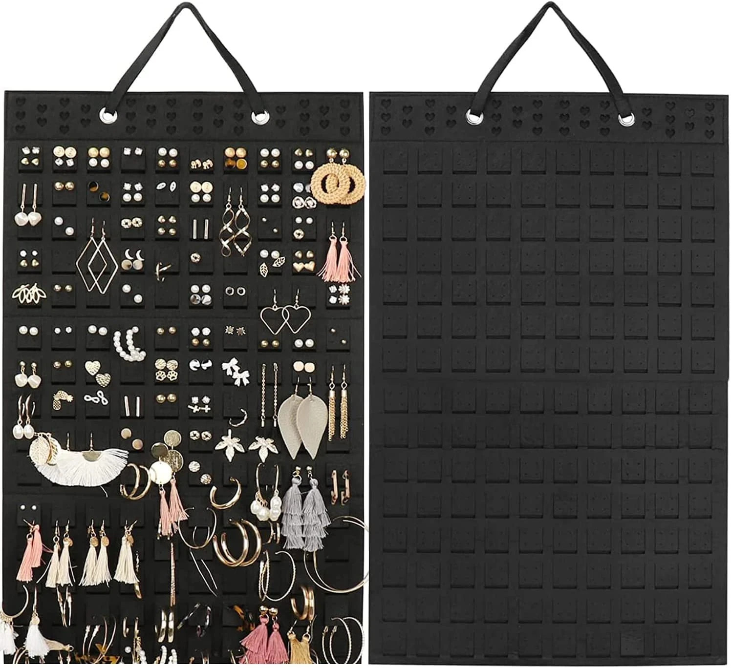 Hanging Earrings Organizer & Holder – 20 Hooks, Holds up to 300 Pairs, Compact D