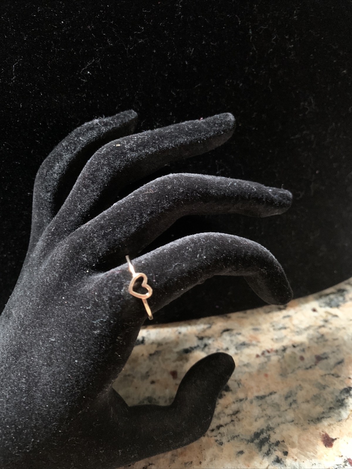 Open Heart Gold Plated Copper Ring