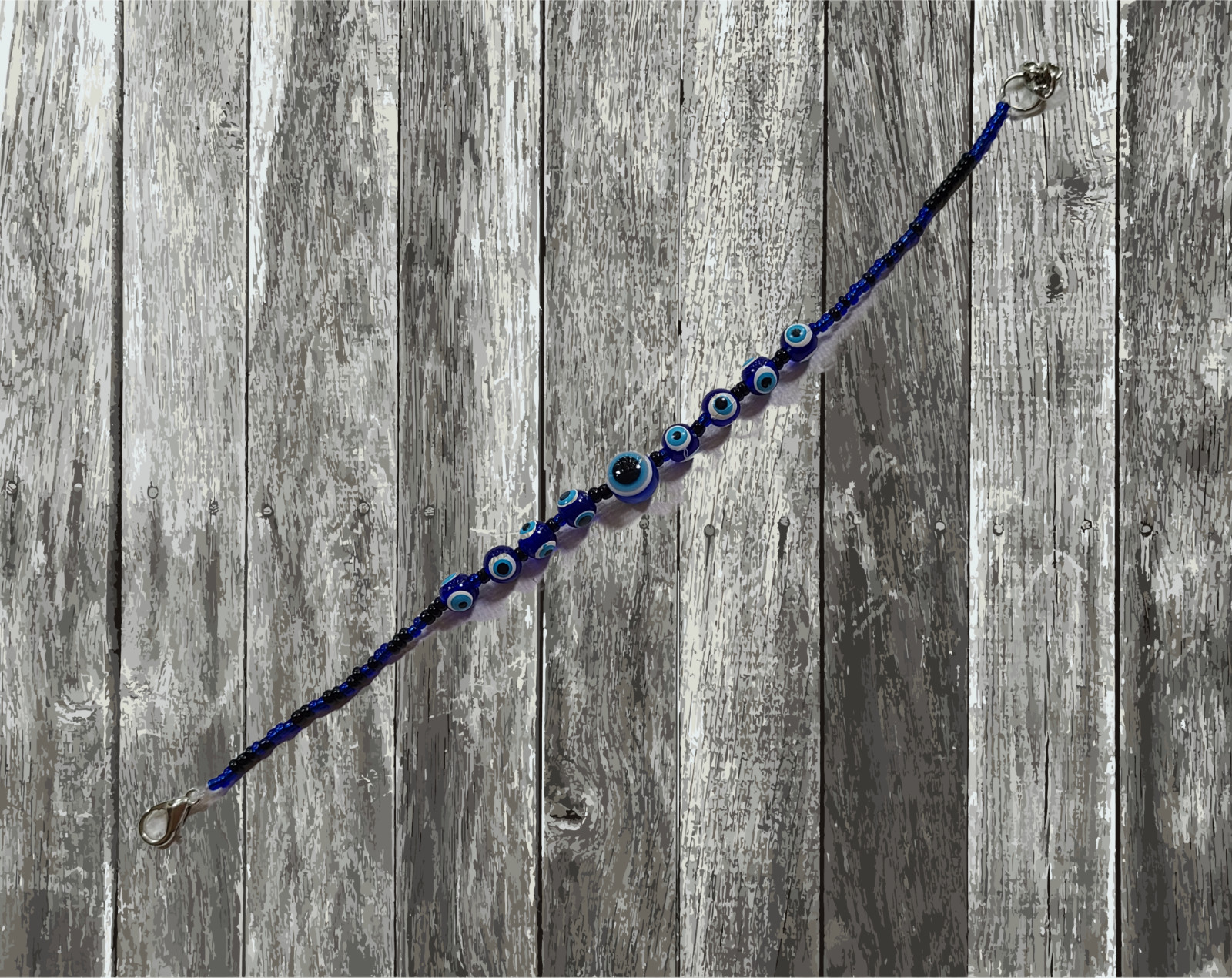 2-packs Evil Eye Bracelet, Blue beads, Turkish Nazar, lucky, charm