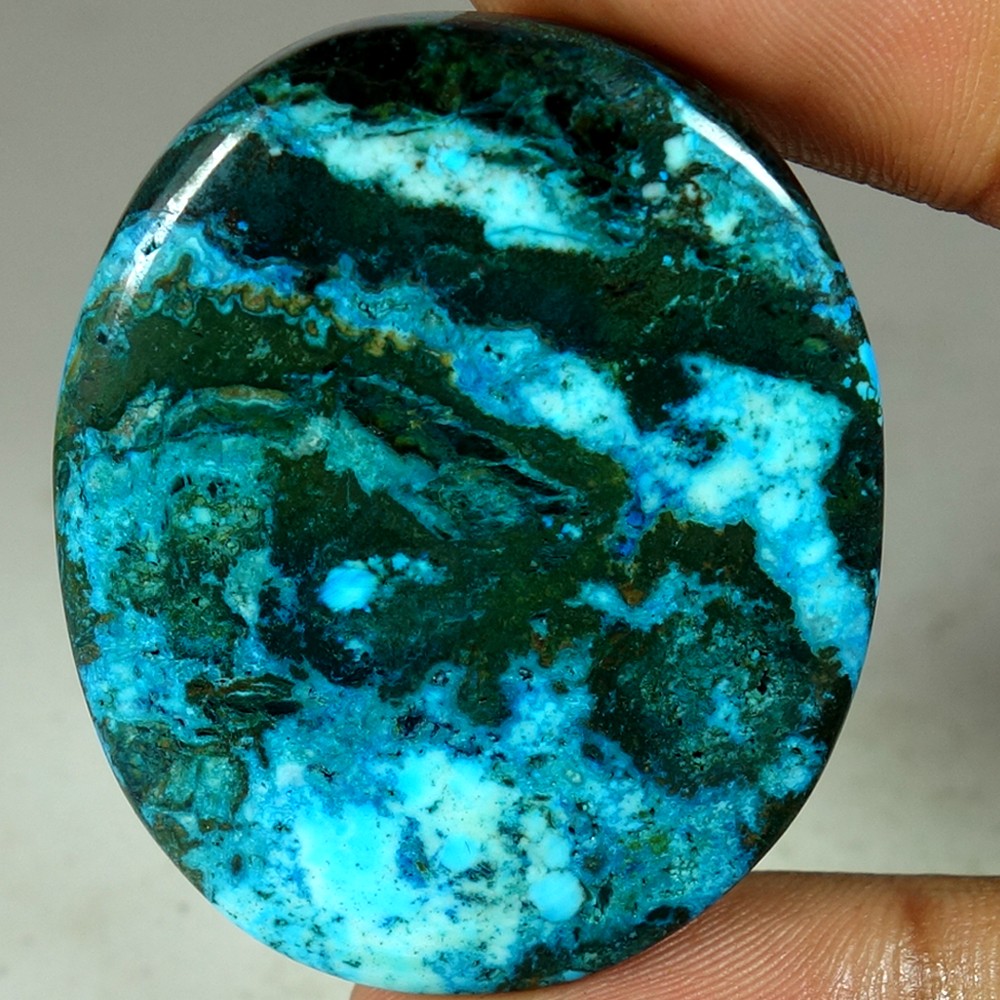 Natural Blue Tibet Turquoise Oval Cabochon Loose Gemstones 97.95Cts 35x 43x 07mm