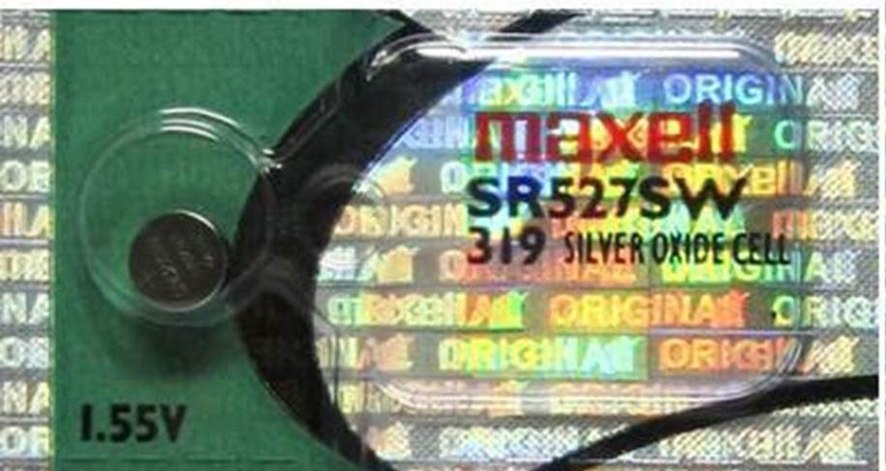 Fifty (50) Maxell 319 SR527SW Silver Oxide Watch Batteries Free Ship w/Tracking