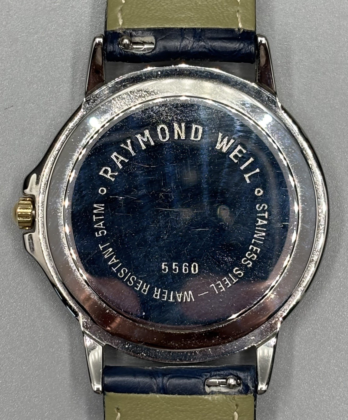 Raymond Weil Tango 5560 – 35mm – Blue Dial – Part 18k Gold Plated 5560-STP-50001