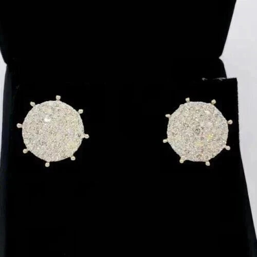 Men’s Engagement Stud Earrings Round Cut Simulated Diamond 925 Starling Silver