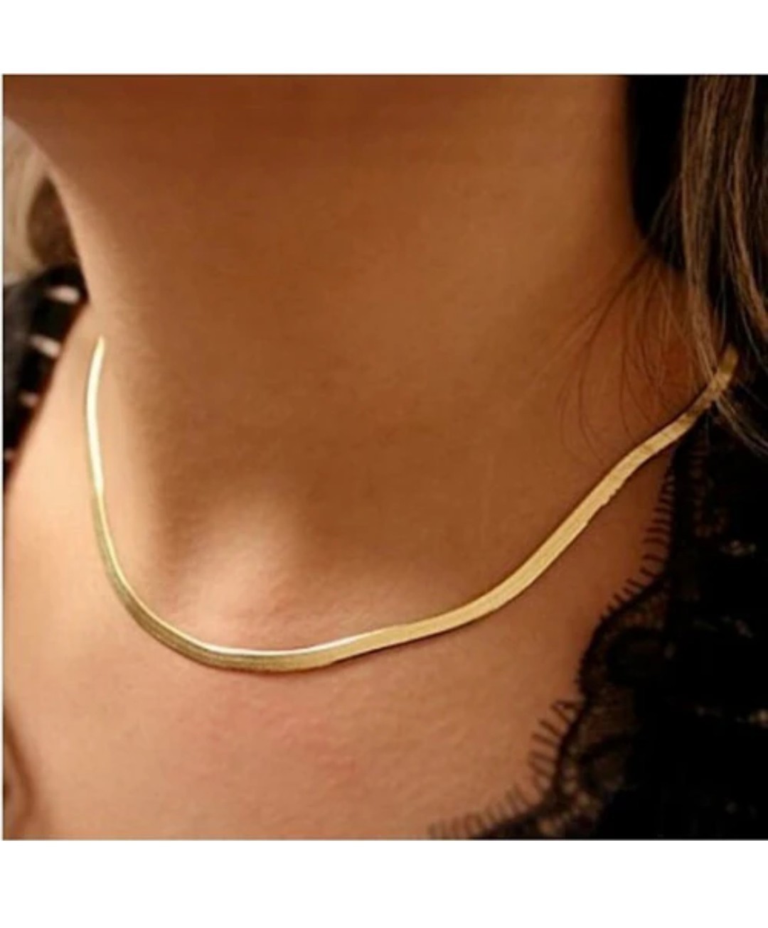 Premium 14K Gold Herringbone Chain | 20” Flat Snake Chain Jewelry