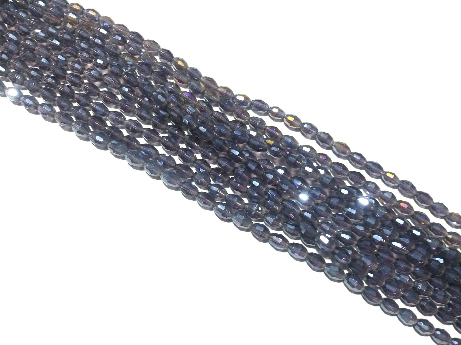 5 Strand Mystic iolite Quartz Barrel Faceted 4x6mm Hydro Loose Beads 12″inch