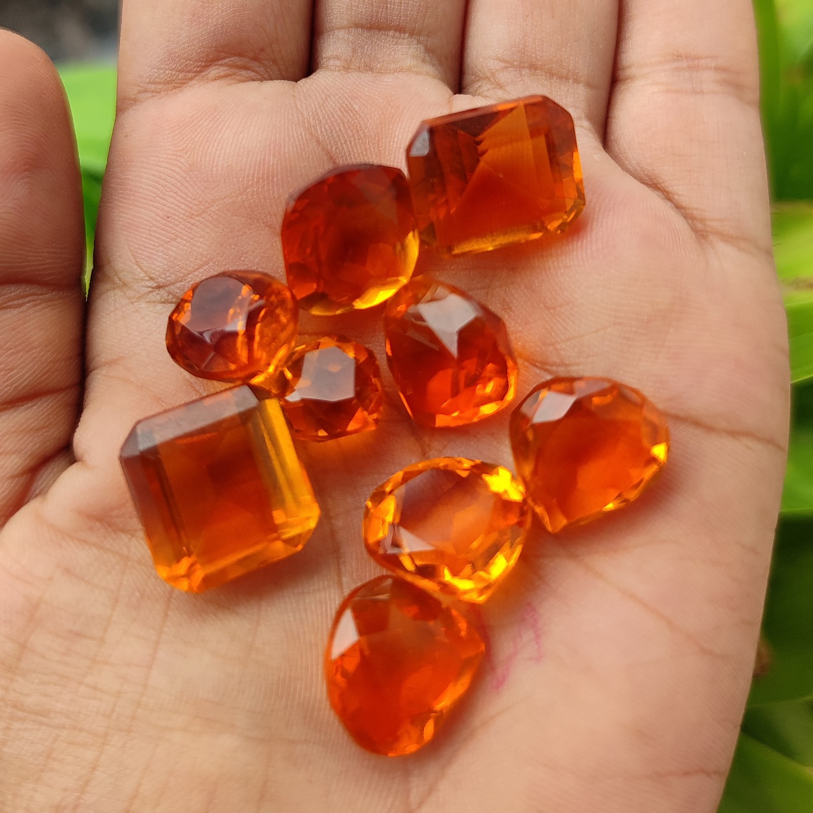 Natural 105 Ct Certified Brazilian Yellow Citrine Loose Gemstone 9Pcs Lot