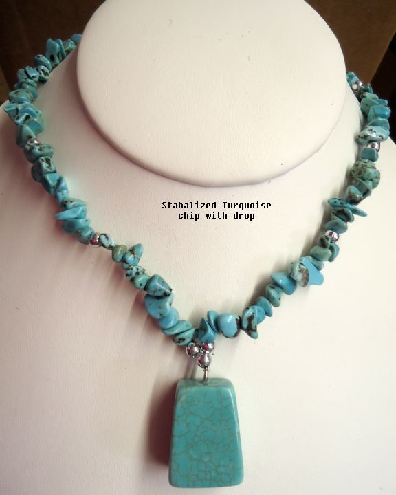 Stone Chip Necklace U CHOOSE size style & stone Amethyst Crystal Turquoise MORE