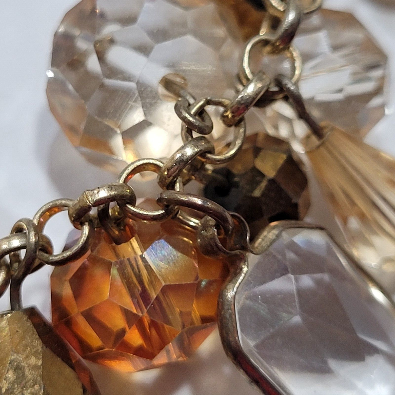 Chunky Cluster Statement Multi Colored Faceted Glass Charm Drop Necklace 21 Inch
