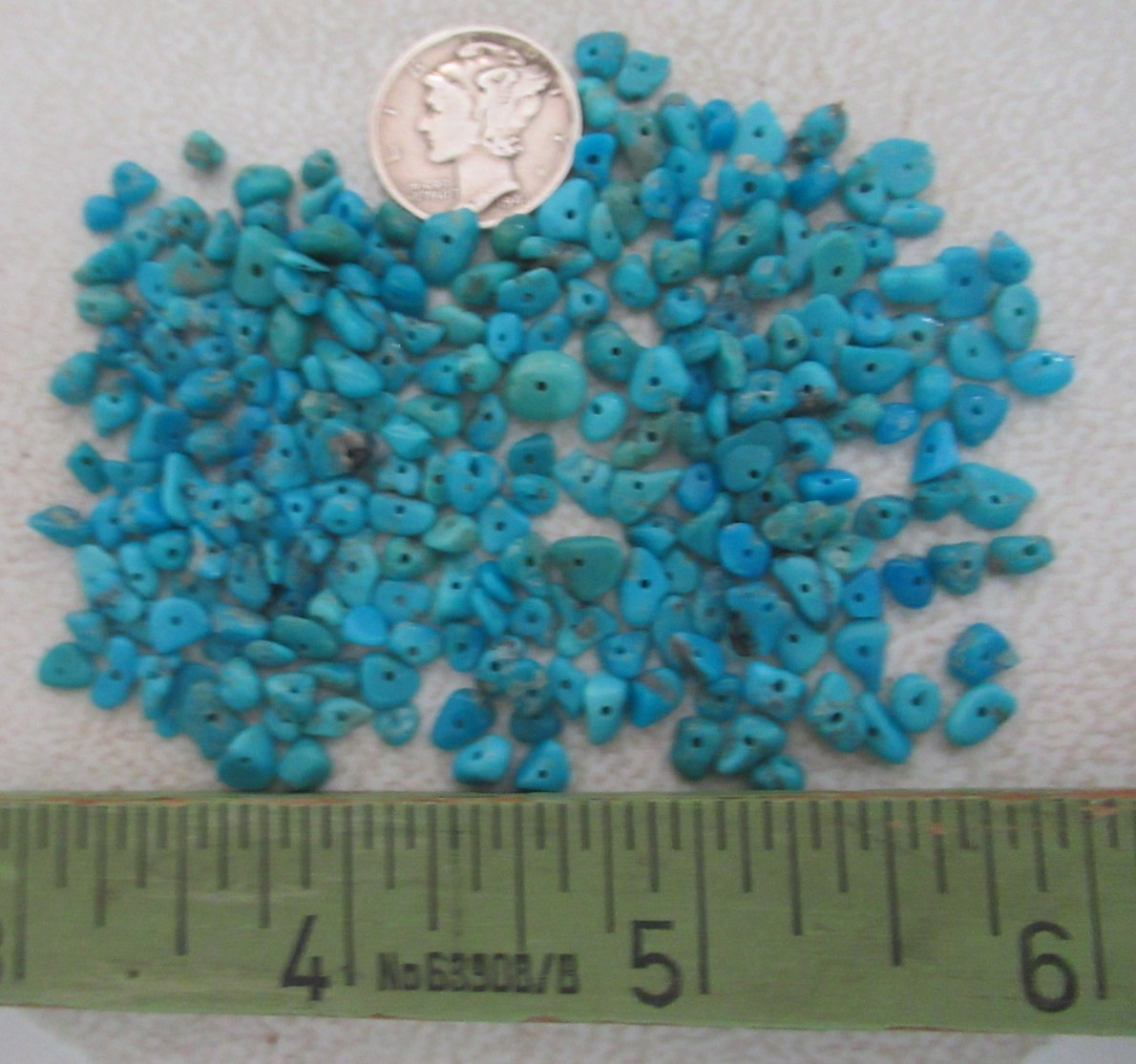 SLEEPING BEAUTY TURQUOISE 1/2 OZ SM DRILLED NUGGETS 4 X 4mm to 8 X 3mm #834