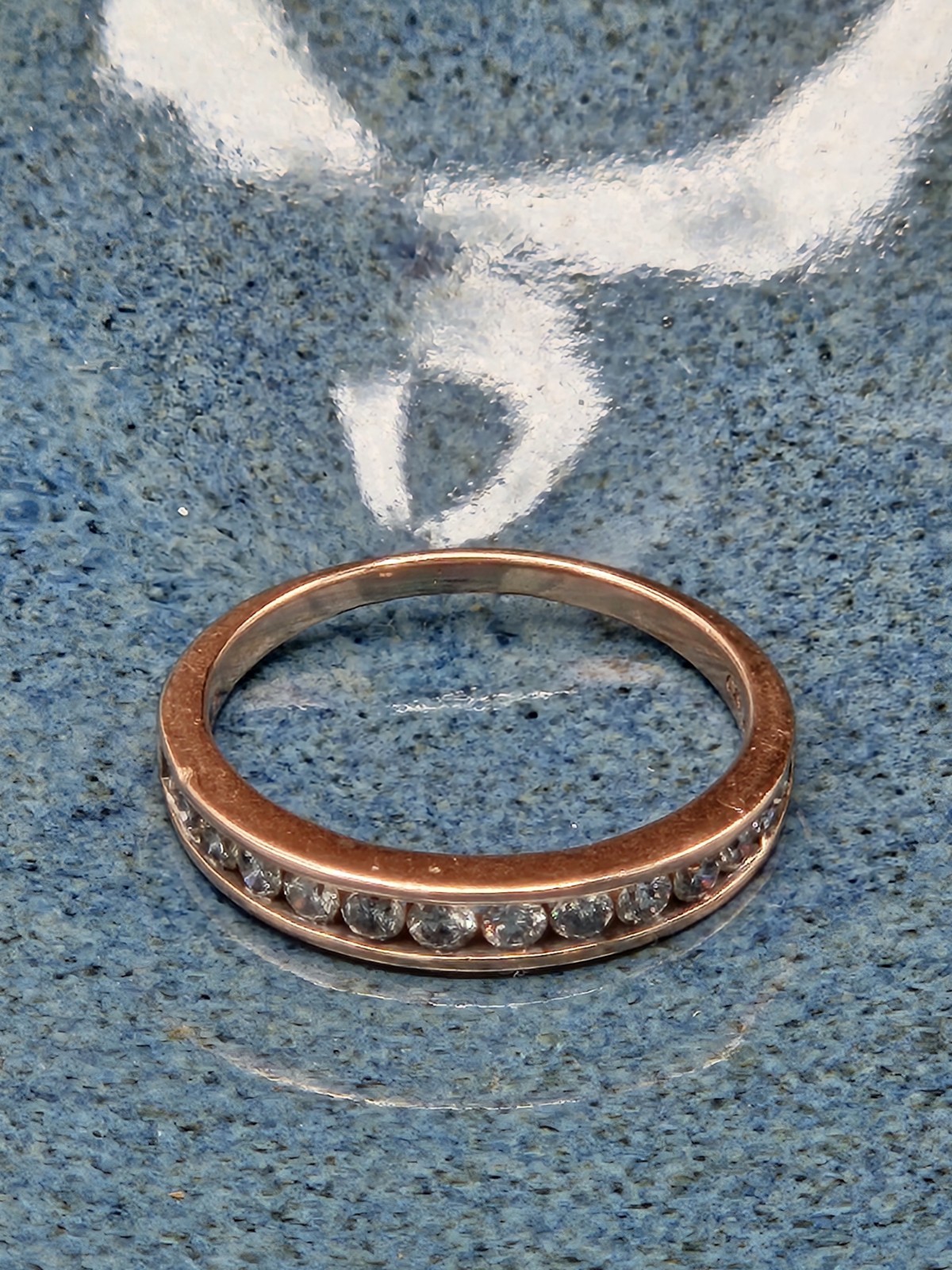 Allure Gems 10K Rose Gold Channel Set Diamond Anniversary Band Sz 8