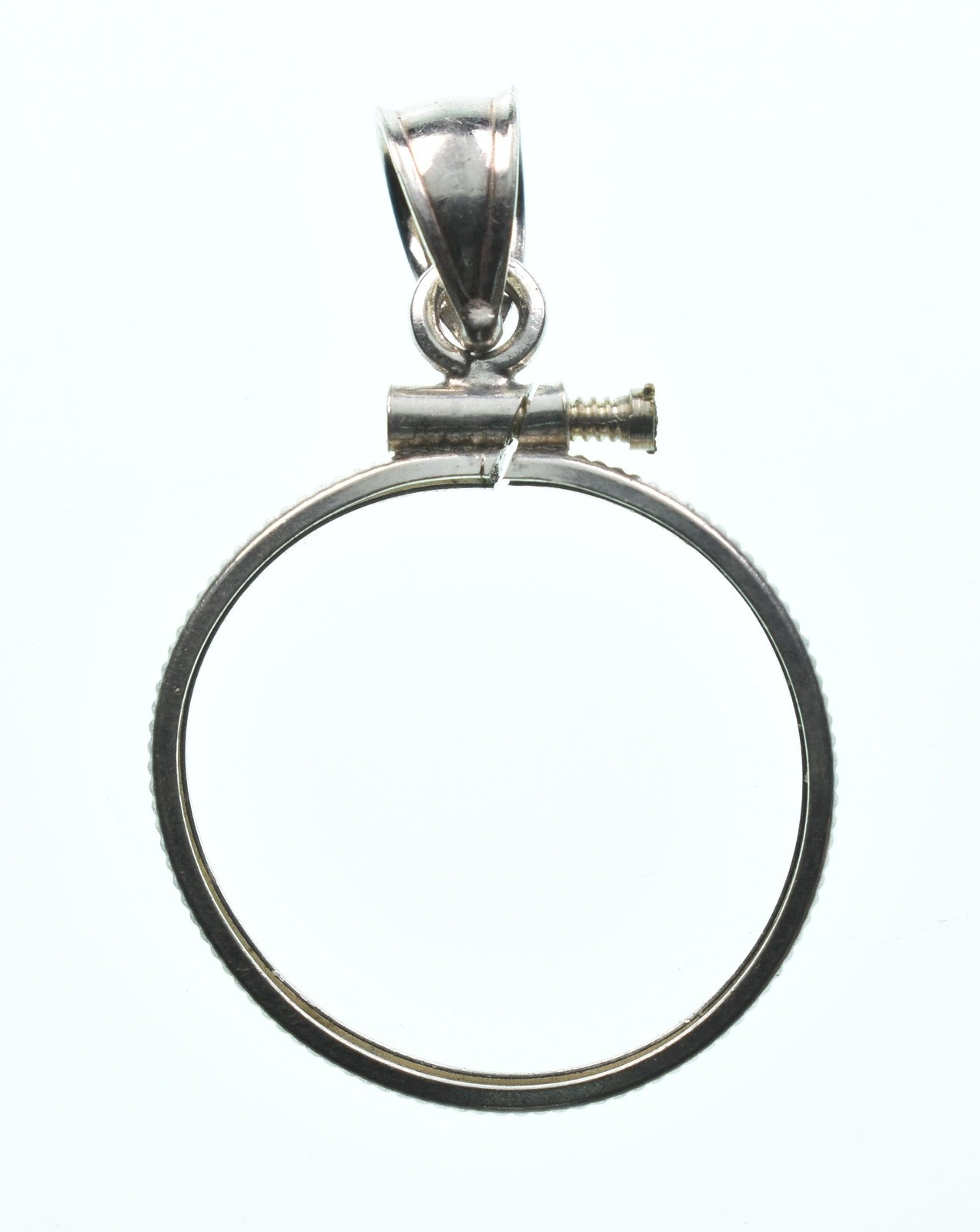 Sterling Silver 7.9 MM Coin Bezel Pendant Frame Edge *2359