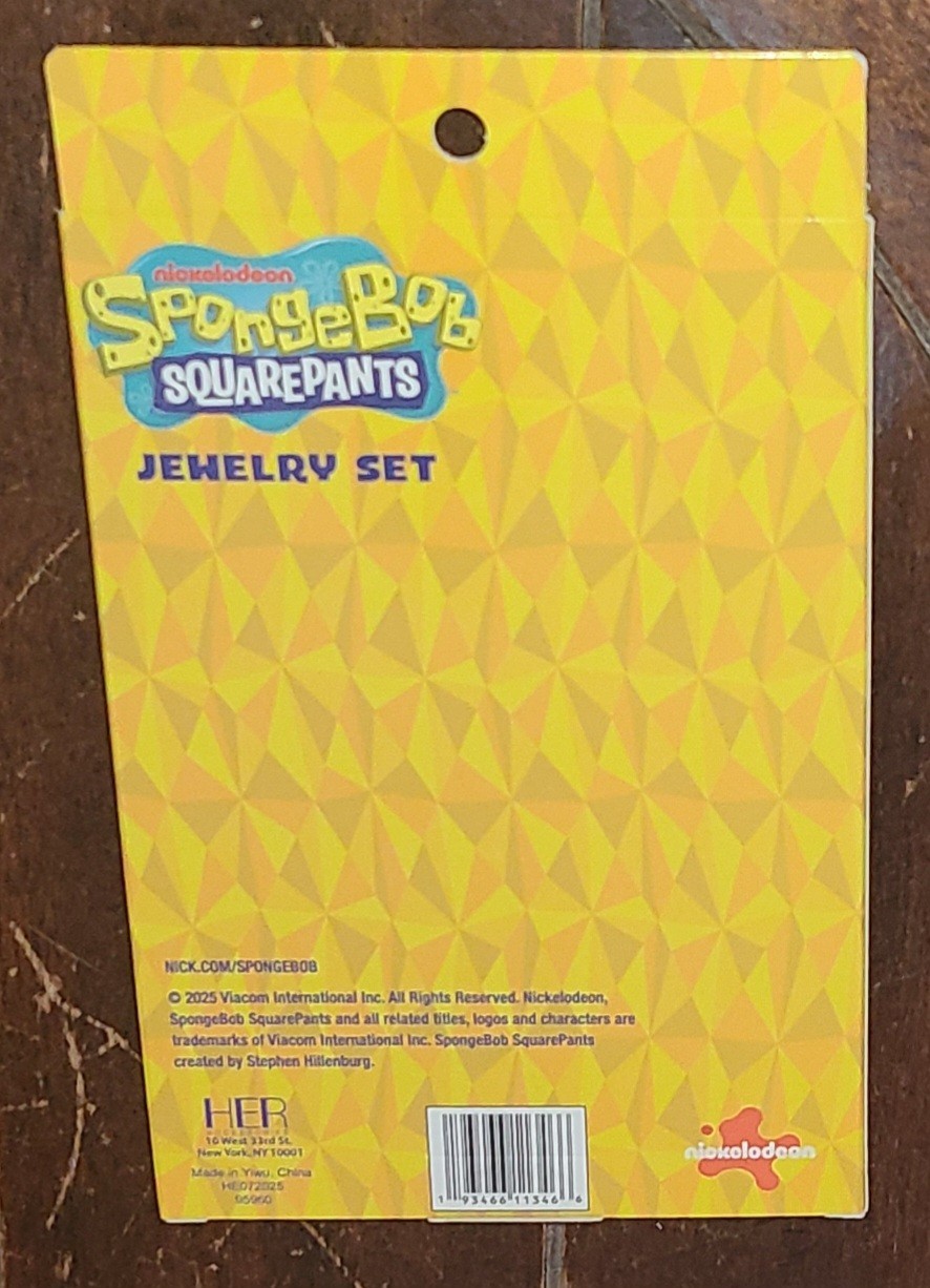 Spongebob Squarepants Jewelry Set: Necklace, Bracelet & Ring #95960