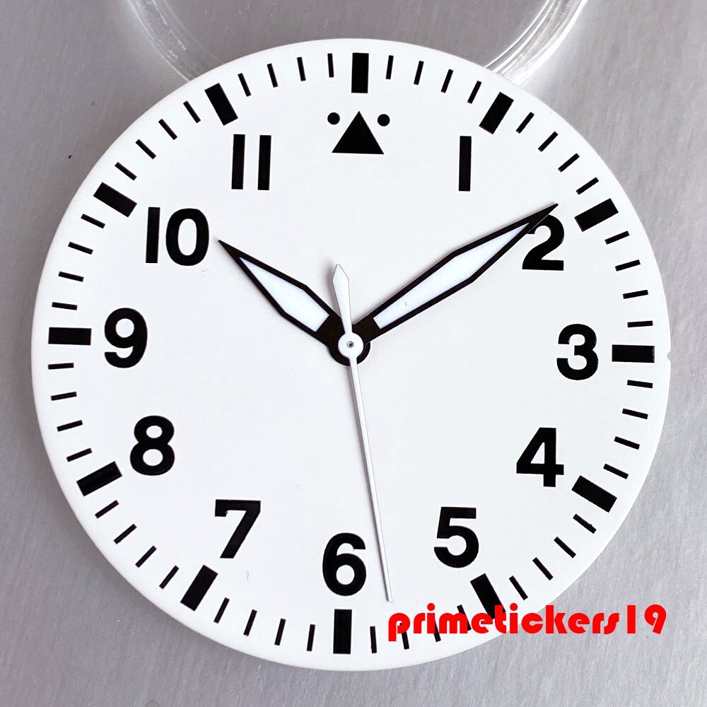 38mm Pilot Watch Dial+Hands Set Parts Luminous Fit NH35 NH36 NH38 ETA2824 PT5000