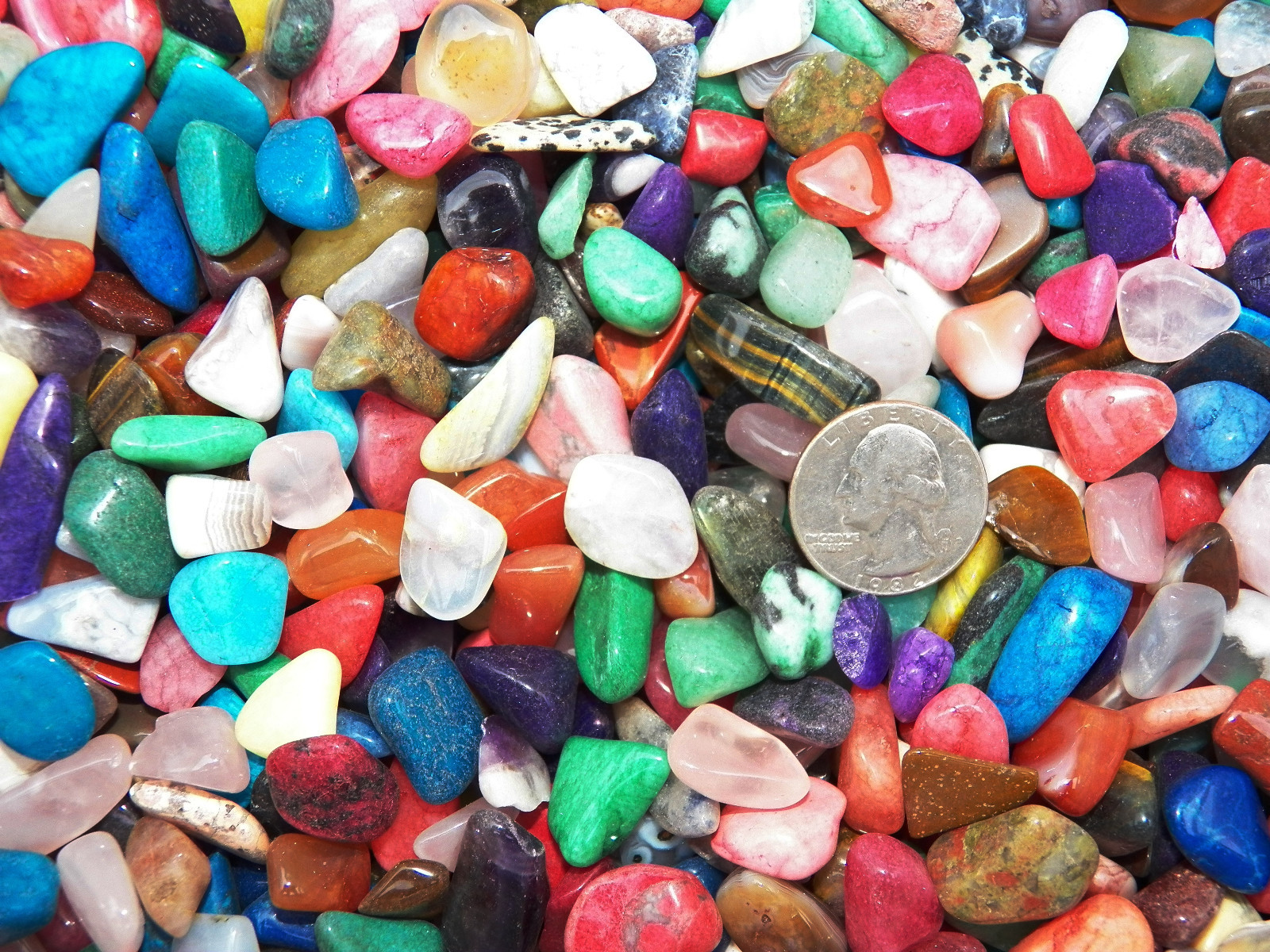 3000 Carat Lots of Size #3 Tumbled Polished Gemstones + A FREE Faceted Gemstone