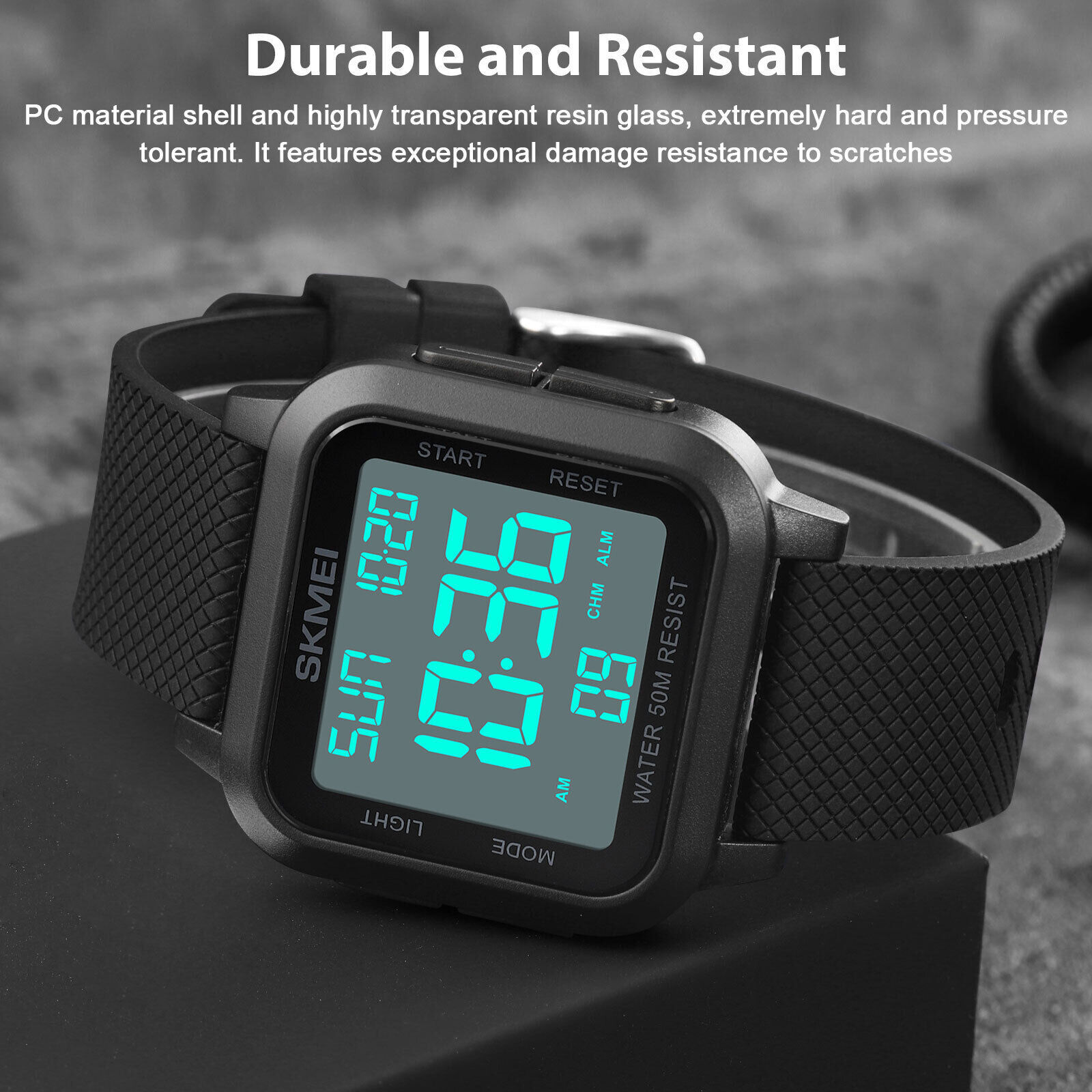 Waterproof Digital Sports Watch Military Tactical LED Backlight Wristwatch Men