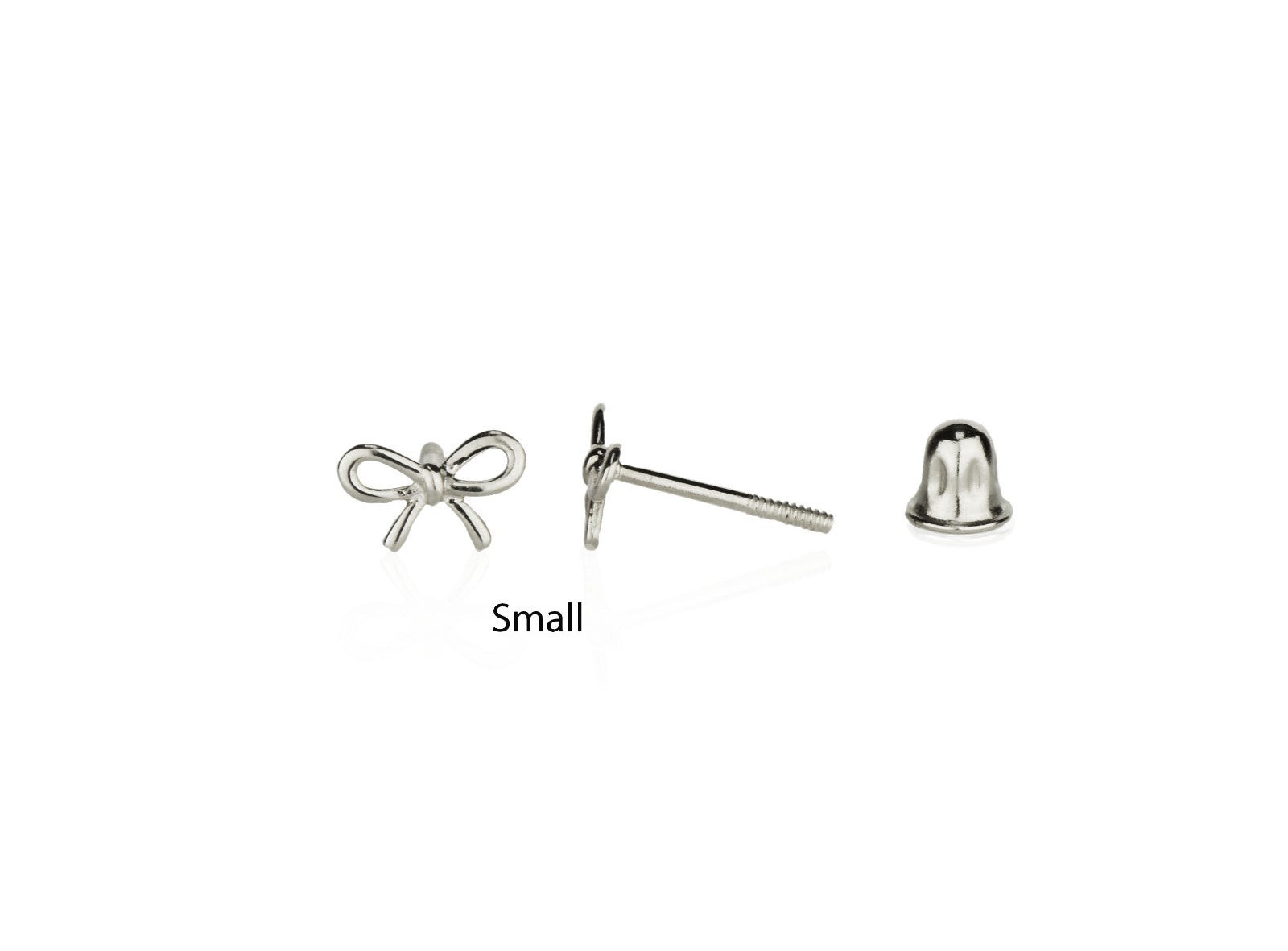 14K Yellow / White / Rose Gold Bow Tie Stud Earrings