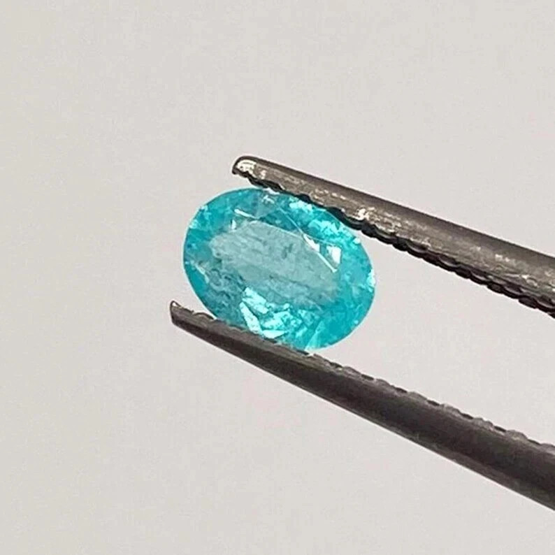 5.11 Ct+ Certified Natural Paraiba Tourmaline Neon Blue Oval Loose Gemstone A+