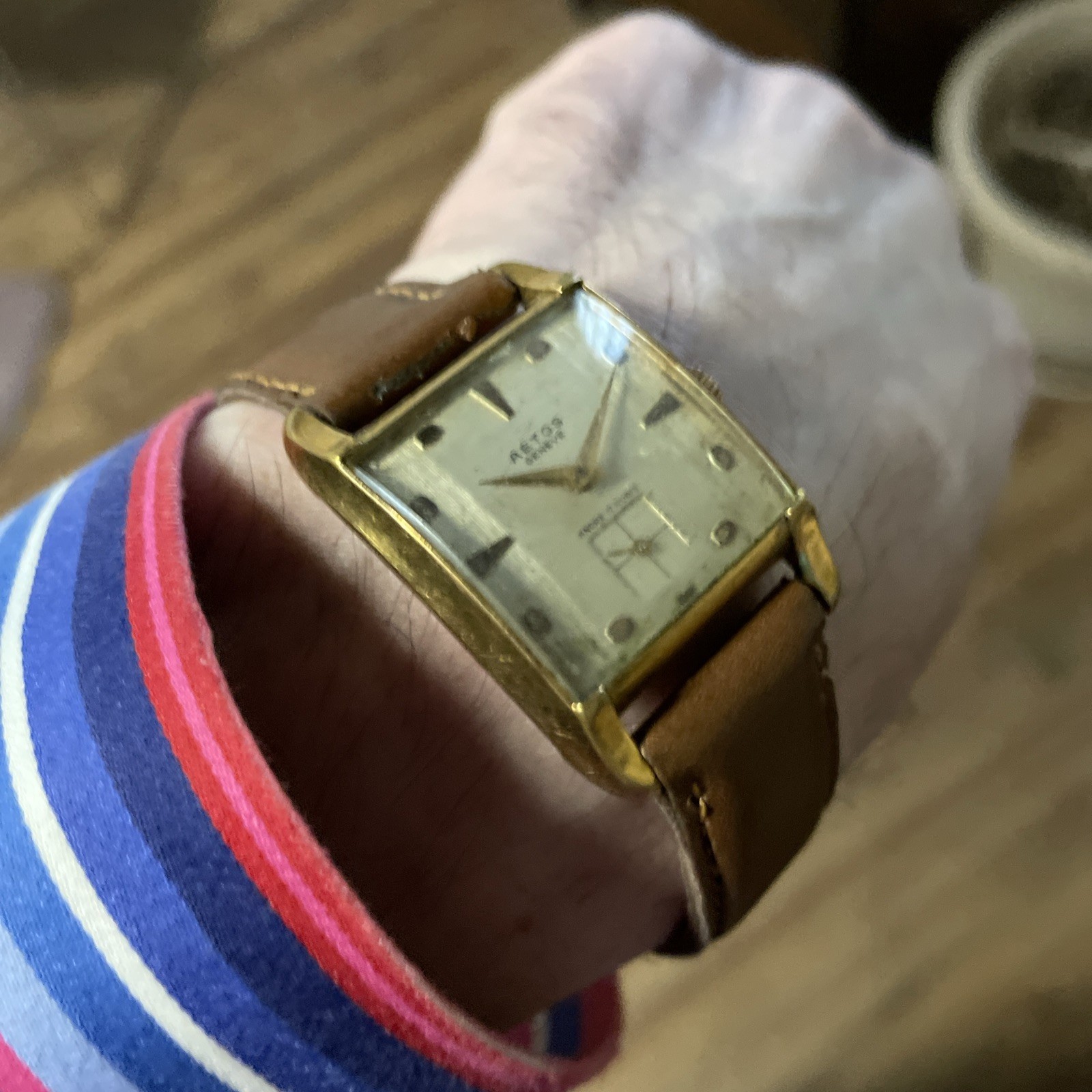 AETOS GENEVE watch Swiss vintage manual square art deco fancy lugs 1940s