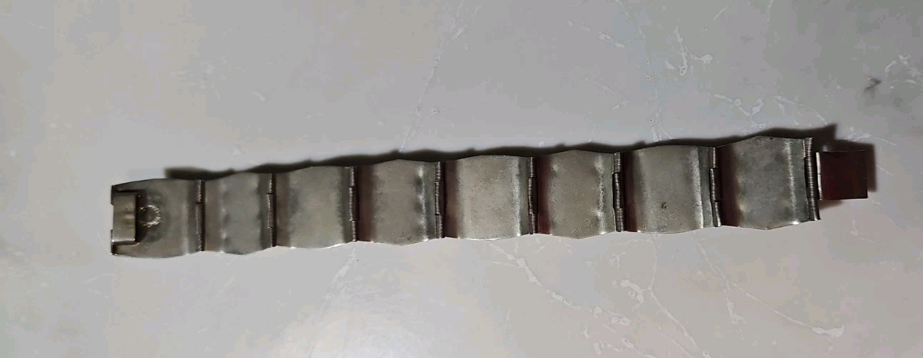 Vintage Silver & Turquoise Hecho En Mexico Taxco Alpaca Warrior Mask Bracelet 7”