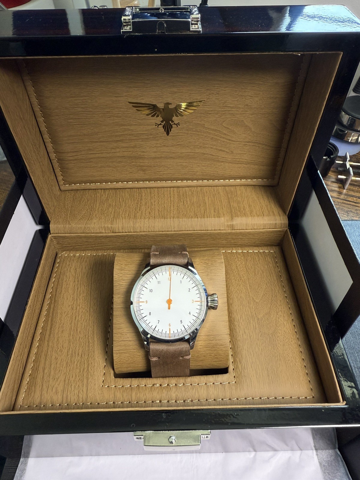 One-of-a-Kind Handmade Swiss ETA 6498 Watch | Sapphire | Leather Strap