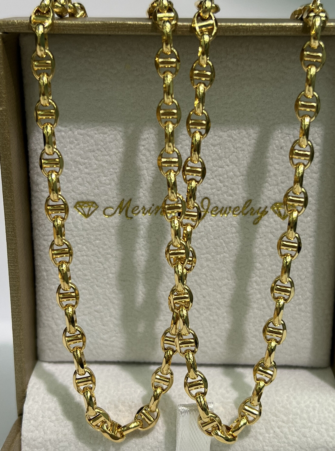 Pure 18K Yellow Gold Link Unisex Chain Necklace, 20 Inches. 11.81 Grams