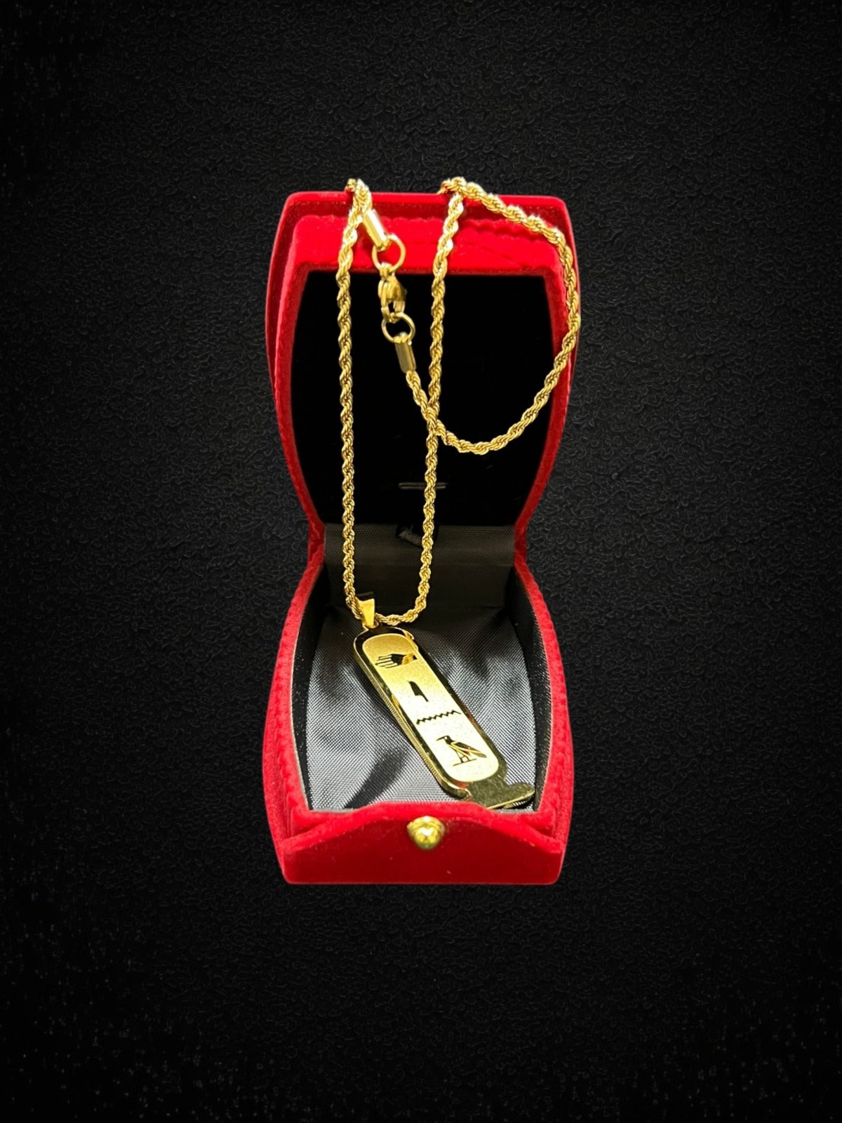 Write Your Name – Custom Egyptian Cartouche Necklace – Personalized Hieroglyphic