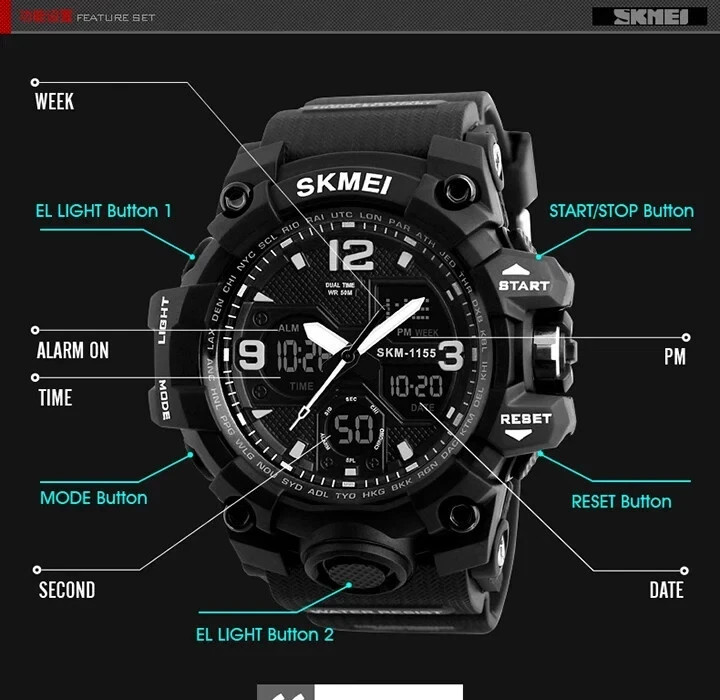 Mens Watch Army Military Analog Digital Waterproof Sport FREE SHIP USA