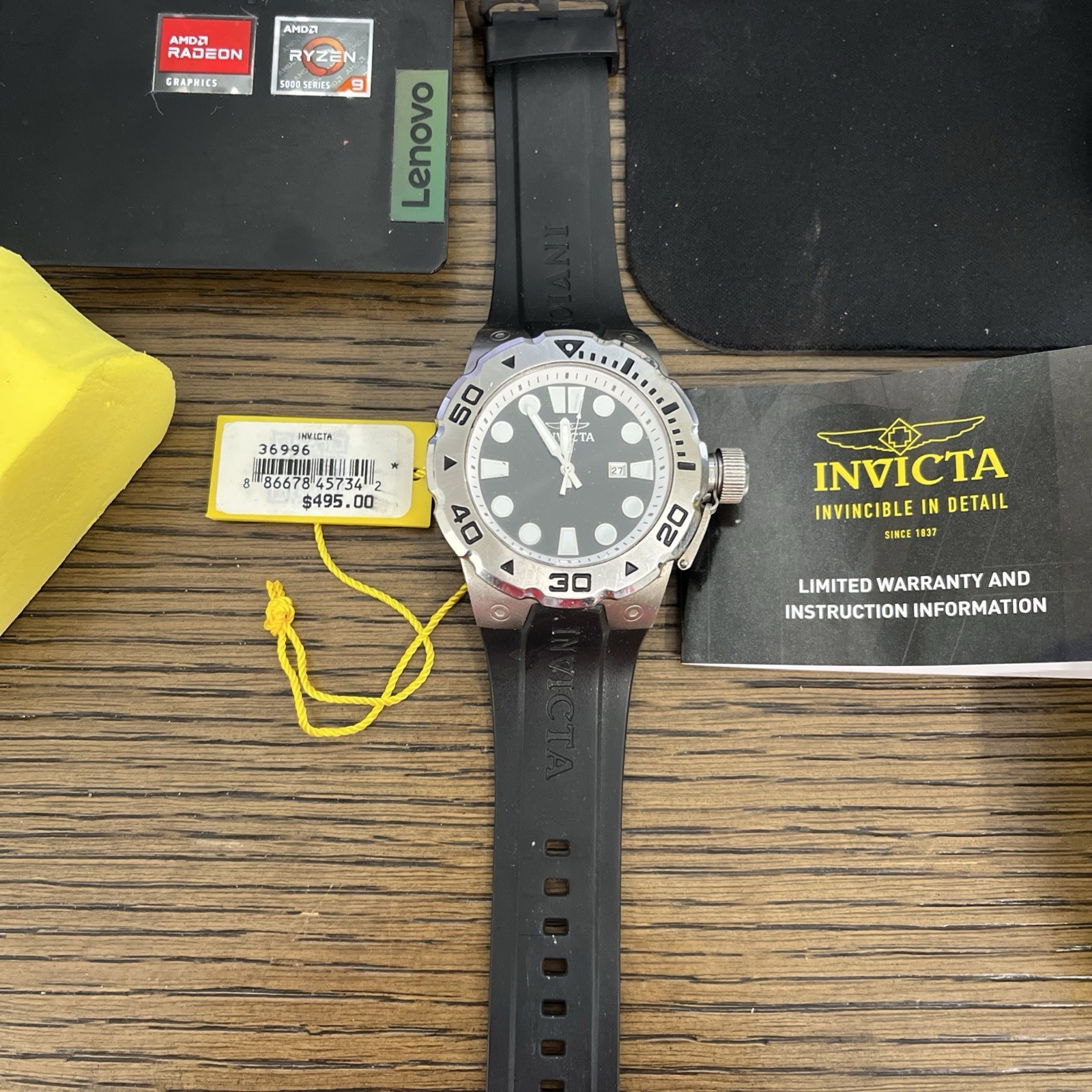invicta Pro Diver Model Number 3699 600 M Water Resistant Flame Fusion Crystal