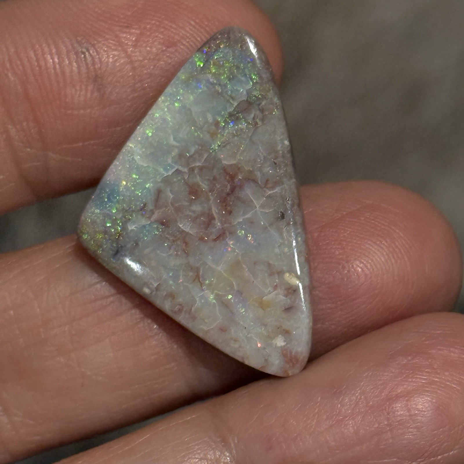 11.6ct 29x18x3.5mm Unique Mintabee Australian Opal Triangle Cabochon Gem