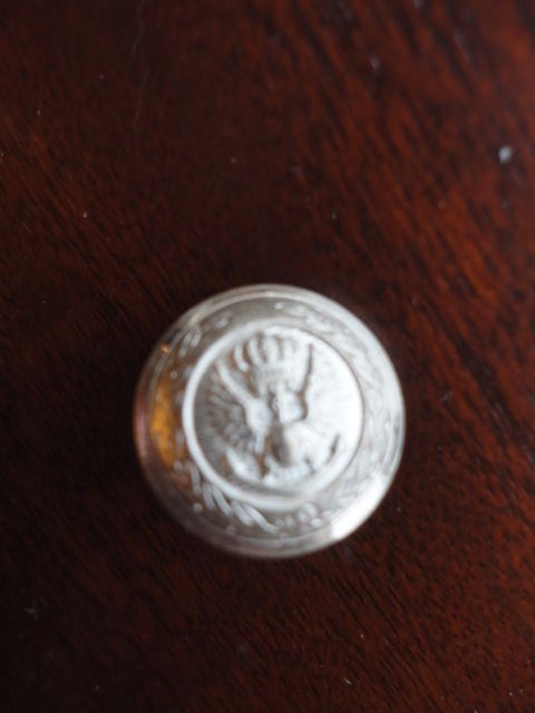 British Crown Eagle Metal Shank 5/8 wide Silver Tone (12) Buttons Vintage